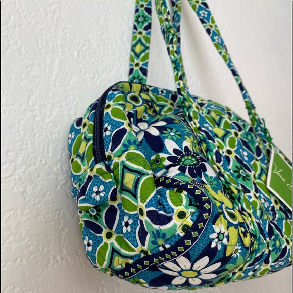 New Vera Bradley blue green daisy Daisy quilted shoulder bag - Picture 5 of 8